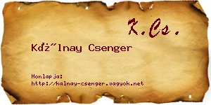 Kálnay Csenger névjegykártya